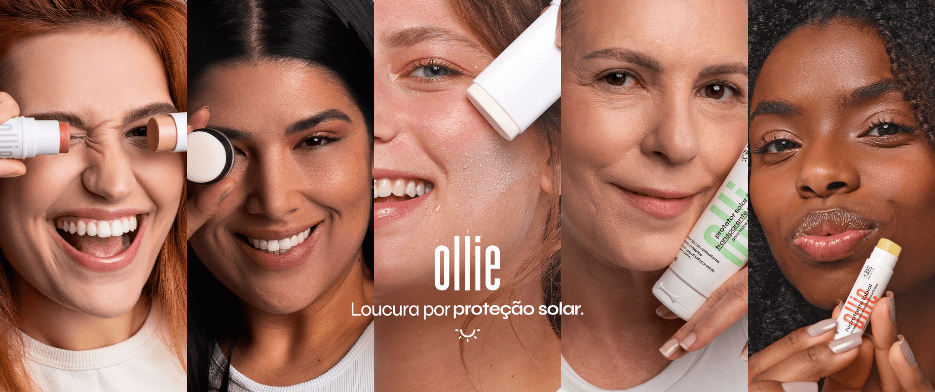 Produtos Ollie para proteção solar - meuollie