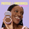 pó compacto ultrafino ollie fps 50, altíssima proteção solar com acabamento blur pra rotina do dia a dia