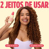 modelo de cabelo cacheado usando o protetor capilar leave-in ollie, cabelo leve e soltinho