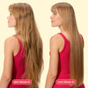 modelos com cabelo liso e brilhante usando o protetor capilar leave-in ollie