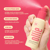 Protetor Capilar Leave-In Ollie em spray, com filtro solar UV e extrato de pêssego asiático, proteção térmica até 230°C